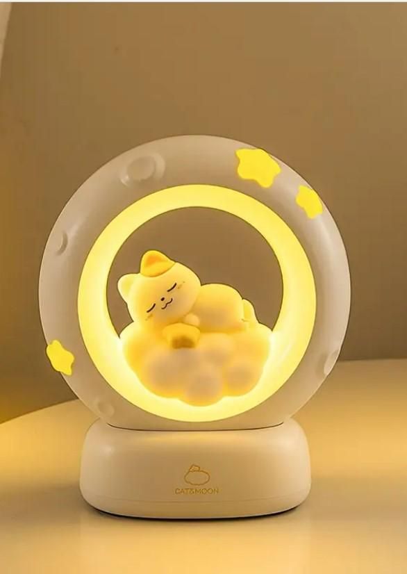 Sleeping Cat LED Night Light Lamp with Touch Control