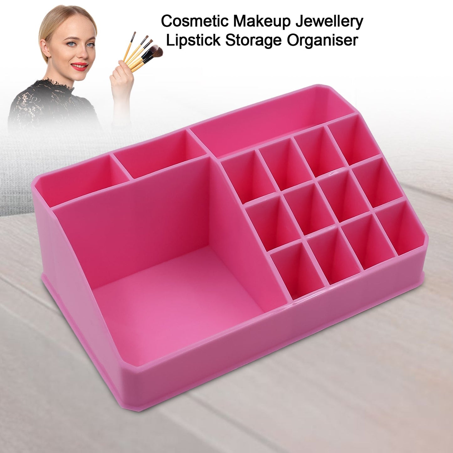 Makeup Organiser Cosmetic Makeup Lipstick Storage Box With Drawer Plastic Case Holder Skin Care Products (1 Pc)