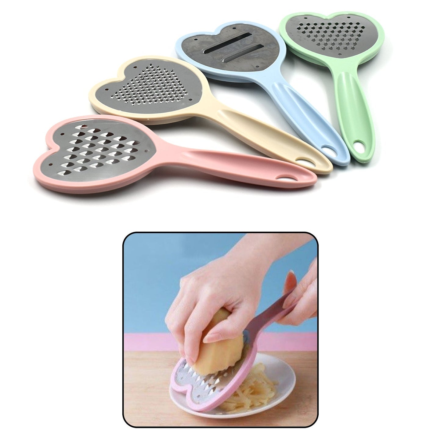 2965 Heart Grater Set And Heart Grater Slicer Used Widely For Grating And Slicing Of Fruits Vegetables Cheese Etc. Including All Kitchen Purposes.