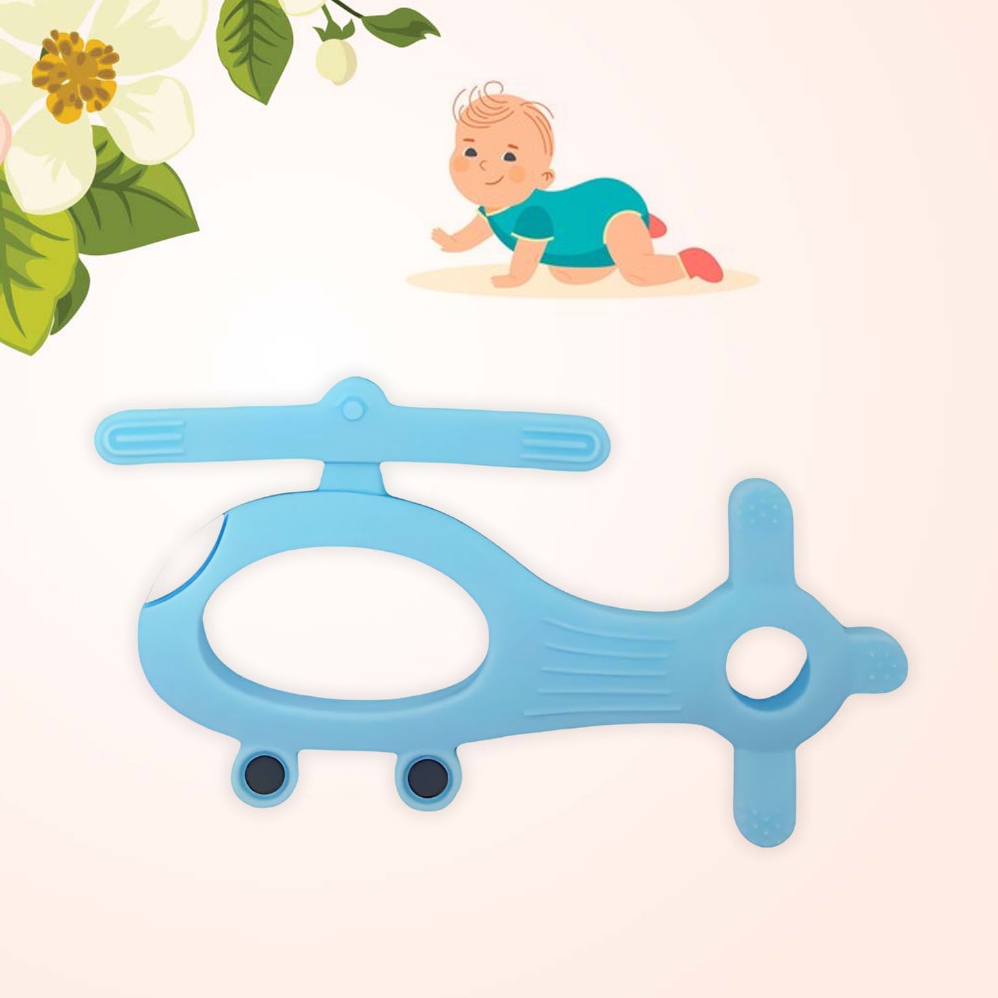 Silicone Helicopter Shape Teether For Baby (1 Pc  Mix Color)